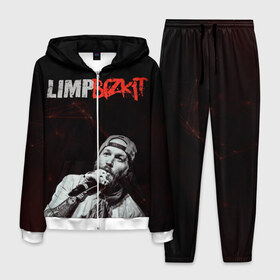 Мужской костюм 3D с принтом Limp Bizkit в городе Новоалтайск, 100% полиэстер | Манжеты и пояс оформлены тканевой резинкой, двухслойный капюшон со шнурком для регулировки, карманы спереди | limp bizkit | лимп бискит | музыка | рок