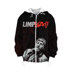 Детская куртка 3D с принтом Limp Bizkit в городе Новоалтайск, 100% полиэстер | застежка — молния, подол и капюшон оформлены резинкой с фиксаторами, по бокам — два кармана без застежек, один потайной карман на груди, плотность верхнего слоя — 90 г/м2; плотность флисового подклада — 260 г/м2 | limp bizkit | лимп бискит | музыка | рок