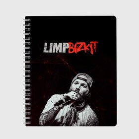 Тетрадь с принтом Limp Bizkit в городе Новоалтайск, 100% бумага | 48 листов, плотность листов — 60 г/м2, плотность картонной обложки — 250 г/м2. Листы скреплены сбоку удобной пружинной спиралью. Уголки страниц и обложки скругленные. Цвет линий — светло-серый
 | limp bizkit | лимп бискит | музыка | рок