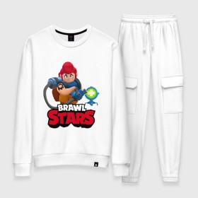 Женский костюм хлопок с принтом Pam From Brawl Stars в городе Новоалтайск, 100% хлопок | на свитшоте круглая горловина, мягкая резинка по низу. Брюки заужены к низу, на них два вида карманов: два 