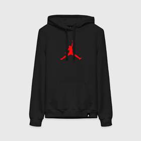 Женская толстовка с принтом MICHAEL JORDAN (НА СПИНЕ) в городе Новоалтайск, френч-терри, мягкий теплый начес внутри (100% хлопок) | карман-кенгуру, эластичные манжеты и нижняя кромка, капюшон с подкладом и шнурком | 
