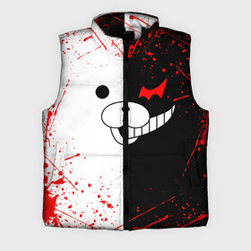 Мужской жилет утепленный 3D с принтом monokuma мордочка и брызги в городе Новоалтайск,  |  | Тематика изображения на принте: anime | bear | black  white | danganronpa | kurokuma | monodam | monokuma | monomi | monotaro | rabbit | school | shirokuma | аниме | главарь | мoноми | монокума | черно белый | школа