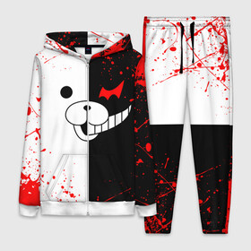 Женский костюм 3D с принтом monokuma мордочка и брызги в городе Новоалтайск,  |  | anime | bear | black  white | danganronpa | kurokuma | monodam | monokuma | monomi | monotaro | rabbit | school | shirokuma | аниме | главарь | мoноми | монокума | черно белый | школа
