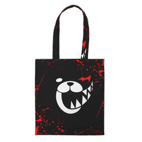 Шоппер 3D с принтом MONOKUMA в городе Новоалтайск, 100% полиэстер | Плотность: 200 г/м2; Размер: 34×35 см; Высота лямок: 30 см | anime | bear | black  white | danganronpa | kurokuma | monodam | monokuma | monomi | monotaro | rabbit | school | shirokuma | аниме | главарь | мoноми | монокума | черно белый | школа