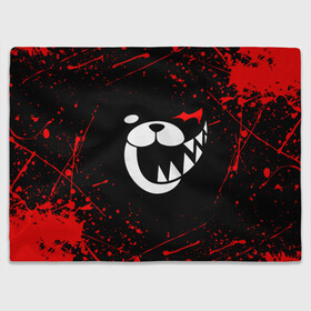 Плед 3D с принтом MONOKUMA в городе Новоалтайск, 100% полиэстер | закругленные углы, все края обработаны. Ткань не мнется и не растягивается | anime | bear | black  white | danganronpa | kurokuma | monodam | monokuma | monomi | monotaro | rabbit | school | shirokuma | аниме | главарь | мoноми | монокума | черно белый | школа