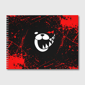 Альбом для рисования с принтом MONOKUMA в городе Новоалтайск, 100% бумага
 | матовая бумага, плотность 200 мг. | anime | bear | black  white | danganronpa | kurokuma | monodam | monokuma | monomi | monotaro | rabbit | school | shirokuma | аниме | главарь | мoноми | монокума | черно белый | школа