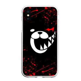 Чехол для iPhone XS Max матовый с принтом MONOKUMA в городе Новоалтайск, Силикон | Область печати: задняя сторона чехла, без боковых панелей | anime | bear | black  white | danganronpa | kurokuma | monodam | monokuma | monomi | monotaro | rabbit | school | shirokuma | аниме | главарь | мoноми | монокума | черно белый | школа