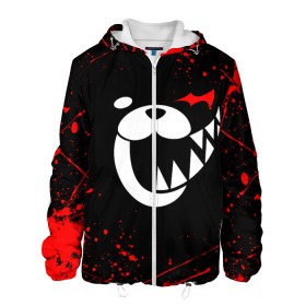 Мужская куртка 3D с принтом MONOKUMA в городе Новоалтайск, ткань верха — 100% полиэстер, подклад — флис | прямой крой, подол и капюшон оформлены резинкой с фиксаторами, два кармана без застежек по бокам, один большой потайной карман на груди. Карман на груди застегивается на липучку | anime | bear | black  white | danganronpa | kurokuma | monodam | monokuma | monomi | monotaro | rabbit | school | shirokuma | аниме | главарь | мoноми | монокума | черно белый | школа