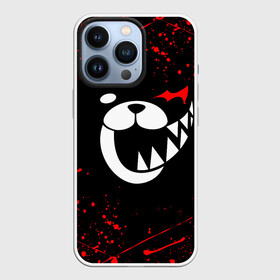 Чехол для iPhone 13 Pro с принтом Monokuma красные брызги в городе Новоалтайск,  |  | anime | bear | black  white | danganronpa | kurokuma | monodam | monokuma | monomi | monotaro | rabbit | school | shirokuma | аниме | главарь | мoноми | монокума | черно белый | школа