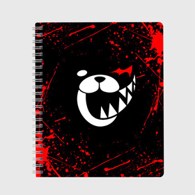 Тетрадь с принтом MONOKUMA в городе Новоалтайск, 100% бумага | 48 листов, плотность листов — 60 г/м2, плотность картонной обложки — 250 г/м2. Листы скреплены сбоку удобной пружинной спиралью. Уголки страниц и обложки скругленные. Цвет линий — светло-серый
 | anime | bear | black  white | danganronpa | kurokuma | monodam | monokuma | monomi | monotaro | rabbit | school | shirokuma | аниме | главарь | мoноми | монокума | черно белый | школа