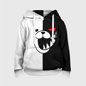 Детская толстовка 3D с принтом MONOKUMA (КАПЮШОН) в городе Новоалтайск, 100% полиэстер | двухслойный капюшон со шнурком для регулировки, мягкие манжеты на рукавах и по низу толстовки, спереди карман-кенгуру с мягким внутренним слоем | anime | bear | black  white | danganronpa | kurokuma | monodam | monokuma | monomi | monotaro | rabbit | school | shirokuma | аниме | главарь | мoноми | монокума | черно белый | школа