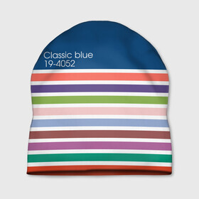 Шапка 3D с принтом Pantone цвет года (с 2012 по 2020 гг.) в городе Новоалтайск, 100% полиэстер | универсальный размер, печать по всей поверхности изделия | Тематика изображения на принте: в полоску | веб дизайнеру | декоратору | дизайнеру | институт pantone | классический синий | пантон | подарок дизайнеру | полосатый | полоска | полоски | разноцветный | синий | художнику | цвет 2020