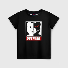 Детская футболка 3D с принтом Monokuma в городе Новоалтайск, 100% гипоаллергенный полиэфир | прямой крой, круглый вырез горловины, длина до линии бедер, чуть спущенное плечо, ткань немного тянется | anime | art | bear | danganronpa | japan | monokuma | аниме | арт | животное | манга | медведь | мишка | мульфильм | персонаж | плюшевый | япония