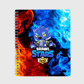 Тетрадь с принтом BRAWL STARS LEON в городе Новоалтайск, 100% бумага | 48 листов, плотность листов — 60 г/м2, плотность картонной обложки — 250 г/м2. Листы скреплены сбоку удобной пружинной спиралью. Уголки страниц и обложки скругленные. Цвет линий — светло-серый
 | brawl stars | crow | leon | leon shark | leon werewolf | sally leon | shark | stars | werewolf | акула | берли | ворон | леон | леон акула | оборотень | оборотень леон | спайк | эль примо