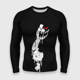 Мужской рашгард 3D с принтом MONOKUMA в темноте в городе Новоалтайск,  |  | anime | bear | black | danganronpa | japan | monokuma | white | аниме | белое | медведь | монокума | черное | япония