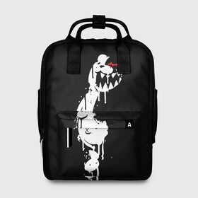 Женский рюкзак 3D с принтом MONOKUMA в городе Новоалтайск, 100% полиэстер | лямки с регулируемой длиной, сверху ручки, чтобы рюкзак нести как сумку. Основное отделение закрывается на молнию, как и внешний карман. Внутри два дополнительных кармана, один из которых закрывается на молнию. По бокам два дополнительных кармашка, куда поместится маленькая бутылочка
 | anime | bear | black | danganronpa | japan | monokuma | white | аниме | белое | медведь | монокума | черное | япония