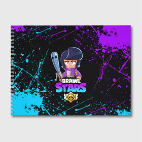 Альбом для рисования с принтом BRAWL STARS BIBI в городе Новоалтайск, 100% бумага
 | матовая бумага, плотность 200 мг. | Тематика изображения на принте: bibi | brawl stars | crow | leon | leon shark | sally leon | shark | stars | акула | биби | ворон | леон | леон акула | спайк