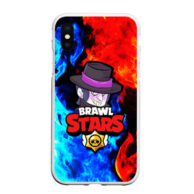 Чехол для iPhone XS Max матовый с принтом BRAWL STARS MORTIS в городе Новоалтайск, Силикон | Область печати: задняя сторона чехла, без боковых панелей | Тематика изображения на принте: bibi | brawl stars | brock | bull | crow | dinomike | el primo | leon | mobile game | nita | poko | rirochet | stars | tara | бравл стар | ворон | леон | мобильные игры