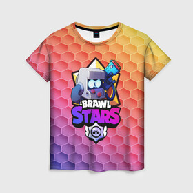 Женская футболка 3D с принтом BRAWL STARS 8-BIT в городе Новоалтайск, 100% полиэфир ( синтетическое хлопкоподобное полотно) | прямой крой, круглый вырез горловины, длина до линии бедер | 8 bit | bibi | brawl stars | brock | bull | crow | dinomike | el primo | leon | mobile game | nita | poko | ricochet | stars | tara | бравл старс | ворон | леон | мобильные игры