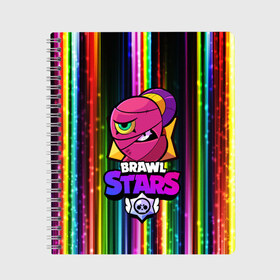 Тетрадь с принтом BRAWL STARS TARA в городе Новоалтайск, 100% бумага | 48 листов, плотность листов — 60 г/м2, плотность картонной обложки — 250 г/м2. Листы скреплены сбоку удобной пружинной спиралью. Уголки страниц и обложки скругленные. Цвет линий — светло-серый
 | 8 bit | bibi | brawl stars | brock | bull | crow | dinomike | el primo | leon | mobile game | nita | poko | ricochet | stars | tara | бравл старс | ворон | леон | мобильные игры