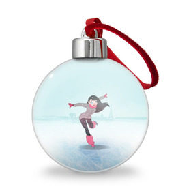 Ёлочный шар с принтом Фигурное катание в городе Новоалтайск, Пластик | Диаметр: 77 мм | Тематика изображения на принте: figure skating | коньки | конькобежный спорт | фигурное катание