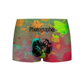 Мужские трусы 3D с принтом Фотограф в городе Новоалтайск, 50% хлопок, 50% полиэстер | классическая посадка, на поясе мягкая тканевая резинка | Тематика изображения на принте: искусство | фото | фотоаппарат | фотограф | фотография | хобби