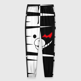 Мужские брюки 3D с принтом monokuma в городе Новоалтайск, 100% полиэстер | манжеты по низу, эластичный пояс регулируется шнурком, по бокам два кармана без застежек, внутренняя часть кармана из мелкой сетки | Тематика изображения на принте: danganronpa | monokuma | trigger happy havoc | аниме | игрушка | манга | медведь | монокума | монохром | мягкая игрушка робот | робот