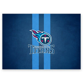 Поздравительная открытка с принтом Tennessee Titans в городе Новоалтайск, 100% бумага | плотность бумаги 280 г/м2, матовая, на обратной стороне линовка и место для марки
 | Тематика изображения на принте: tennessee titans | американский футбол | мяч | теннесси тайтенс | футбол