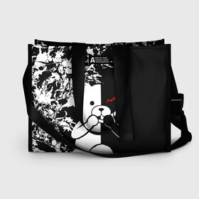 Сумка-шоппер 3D с принтом monokuma в городе Новоалтайск, 100% полиэстер | застегивается на металлическую кнопку; внутренний карман застегивается на молнию. Стенки укреплены специальным мягким материалом, чтобы защитить содержимое от несильных ударов
 | danganronpa | monokuma | trigger happy havoc | аниме | игрушка | манга | медведь | монокума | монохром | мягкая игрушка робот | робот