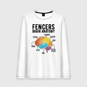 Мужской лонгслив хлопок с принтом Fences Brain Anatomy в городе Новоалтайск, 100% хлопок |  | brain | fances | мозг | рапира | фехтовальщики | фехтование | шпага