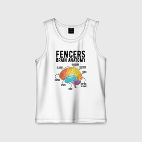 Детская майка хлопок с принтом Fences Brain Anatomy в городе Новоалтайск,  |  | brain | fances | мозг | рапира | фехтовальщики | фехтование | шпага