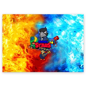 Поздравительная открытка с принтом BRAWL STARS  в городе Новоалтайск, 100% бумага | плотность бумаги 280 г/м2, матовая, на обратной стороне линовка и место для марки
 | brawlstars | crow | dyna | dynamike | leon | leonshark | leonskin | mike | nita | sally | shark | skins | битваогней | бравлстарc | бравлстарз | динамайк | игра | игры | леон | мультик | старз