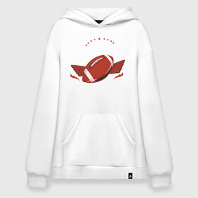 Худи SuperOversize хлопок с принтом I got the ball в городе Новоалтайск, 70% хлопок, 30% полиэстер, мягкий начес внутри | карман-кенгуру, эластичная резинка на манжетах и по нижней кромке, двухслойный капюшон
 | американский футбол | мяч | футбол