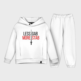 Детский костюм хлопок Oversize с принтом Less Gab, More Stab в городе Новоалтайск,  |  | fencer | fencing | артистическое фехтование | боевое фехтование | историческое фехтование | спорт | спортивное фехтование | сценическое фехтование | фехтовальщик | фехтование