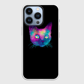 Чехол для iPhone 13 Pro с принтом Котейка в городе Новоалтайск,  |  | Тематика изображения на принте: cat | space | глаза | голова | животное | звезды | космос | кот | кошка | усы