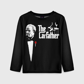 Детский лонгслив 3D с принтом The Carfather Top Gear в городе Новоалтайск, 100% полиэстер | длинные рукава, круглый вырез горловины, полуприлегающий силуэт
 | godfather | grand tour | jeremy clarkson | the carfather | top gear | авто | ведущий | гран тур | джереми кларксон | крёстный отец | топ гир