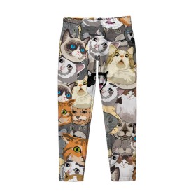 Детские леггинсы 3D с принтом ALL CATS MEMES в городе Новоалтайск, полиэстер 85%, спандекс 15% | эластичный пояс, зауженный крой | cats | mem | memes | mems | кот | коты | кошки | мемс | мемы | мэмы