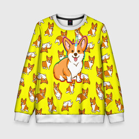Детский свитшот 3D с принтом Corgi в городе Новоалтайск, 100% полиэстер | свободная посадка, прямой крой, мягкая тканевая резинка на рукавах и понизу свитшота | Тематика изображения на принте: corgi | dog | dogs | волшебство | единорог | корги | мило | радуга | собаки | собачки