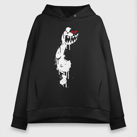 Женское худи Oversize хлопок с принтом Monokuma paint в городе Новоалтайск, френч-терри — 70% хлопок, 30% полиэстер. Мягкий теплый начес внутри —100% хлопок | боковые карманы, эластичные манжеты и нижняя кромка, капюшон на магнитной кнопке | danganronpa | eye | monokuma | paint | аватар | антагонист | брызги | глаз | игрушка | краска | медведь | монокума | мягкая | панда | потёки | робот
