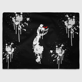 Плед 3D с принтом Monokuma paint в городе Новоалтайск, 100% полиэстер | закругленные углы, все края обработаны. Ткань не мнется и не растягивается | danganronpa | eye | monokuma | paint | аватар | антагонист | брызги | глаз | игрушка | краска | медведь | монокума | мягкая | панда | потёки | робот