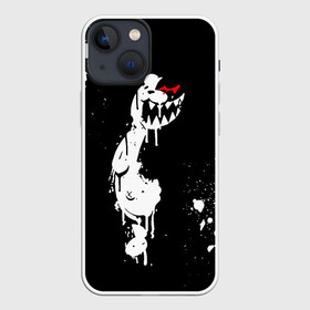 Чехол для iPhone 13 mini с принтом Монокума белые брызги в городе Новоалтайск,  |  | danganronpa | eye | monokuma | paint | аватар | антагонист | брызги | глаз | игрушка | краска | медведь | монокума | мягкая | панда | потёки | робот