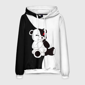 Мужская толстовка 3D с принтом Monokuma в городе Новоалтайск, 100% полиэстер | двухслойный капюшон со шнурком для регулировки, мягкие манжеты на рукавах и по низу толстовки, спереди карман-кенгуру с мягким внутренним слоем. | danganronpa | eye | monokuma | аватар | антагонист | глаз | игрушка | медведь | монокума | мягкая | панда | робот