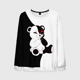 Мужской свитшот 3D с принтом Monokuma в городе Новоалтайск, 100% полиэстер с мягким внутренним слоем | круглый вырез горловины, мягкая резинка на манжетах и поясе, свободная посадка по фигуре | danganronpa | eye | monokuma | аватар | антагонист | глаз | игрушка | медведь | монокума | мягкая | панда | робот