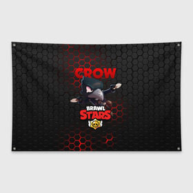 Флаг-баннер с принтом BRAWL STARS CROW в городе Новоалтайск, 100% полиэстер | размер 67 х 109 см, плотность ткани — 95 г/м2; по краям флага есть четыре люверса для крепления | bibi | brawl stars | crow | el brown | leon | leon shark | max | sally leon | shark | stars | акула | биби | ворон | леон