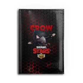 Обложка для автодокументов с принтом BRAWL STARS CROW в городе Новоалтайск, натуральная кожа |  размер 19,9*13 см; внутри 4 больших “конверта” для документов и один маленький отдел — туда идеально встанут права | bibi | brawl stars | crow | el brown | leon | leon shark | max | sally leon | shark | stars | акула | биби | ворон | леон