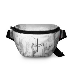 Поясная сумка 3D с принтом LINEAGE 2. в городе Новоалтайск, 100% полиэстер | плотная ткань, ремень с регулируемой длиной, внутри несколько карманов для мелочей, основное отделение и карман с обратной стороны сумки застегиваются на молнию | armor | characters | erak note | kim sung hwan | lineage | lineage 2 | lineage antharas | lineage eternal | minimalism | shield | twilight resistance | warrior | персонажи