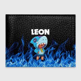 Обложка для студенческого билета с принтом BRAWL STARS LEON SHARK в городе Новоалтайск, натуральная кожа | Размер: 11*8 см; Печать на всей внешней стороне | Тематика изображения на принте: bibi | brawl stars | crow | el brown | leon | leon shark | max | sally leon | shark | stars | акула | биби | ворон | леон