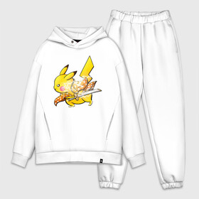 Мужской костюм хлопок OVERSIZE с принтом Пика_Самурай в городе Новоалтайск,  |  | anime | onime | picachu | pika | pikachu | samurai | zenitsu agatsuma | аниме | анимэ | без | в | готов | дзэницу агацума | зен | и | катана | кимано | меч | молнии | молния | на | ониме | онимэ | пакемон | пика | пикачу | плащ | покемон