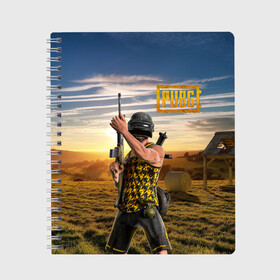 Тетрадь с принтом PUBG в городе Новоалтайск, 100% бумага | 48 листов, плотность листов — 60 г/м2, плотность картонной обложки — 250 г/м2. Листы скреплены сбоку удобной пружинной спиралью. Уголки страниц и обложки скругленные. Цвет линий — светло-серый
 | Тематика изображения на принте: brawlstars | cs | csgo | fortnite | game | games | pubg | pubgmobile | videogame | игра | пабг