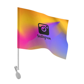 Флаг для автомобиля с принтом Instagram в городе Новоалтайск, 100% полиэстер | Размер: 30*21 см | insta | instagram | instagramm | social | видео | инста | инстаграм | инстаграмм | приложение | социальная сеть | фото